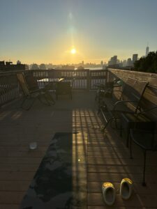 A sunrise over the NYC skyline. 