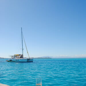 A glass of champagne in Fiji